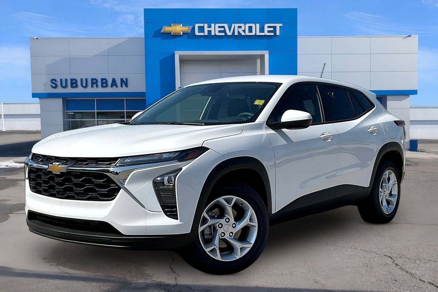 2026 Chevrolet Trax LS in Summit White — front three-quarter view